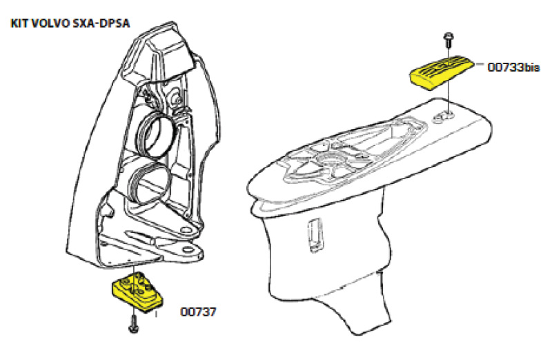 Комплект магниевых анодов для Volvo Penta SX-A и DPS-A