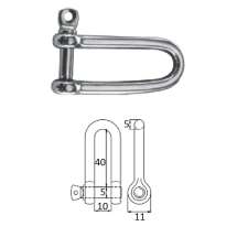 Скоба такелажная удлиненная с винтовым пальцем  5 мм сталь AISI 316