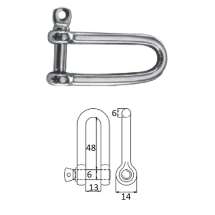 Скоба такелажная удлиненная с винтовым пальцем  6 мм сталь AISI 316