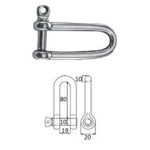 Скоба такелажная удлиненная с винтовым пальцем 10 мм сталь AISI 316