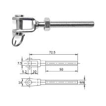 Зажим талрепа М 6 левая резьба
