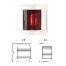 Огонь бортовой красный 75х63х53 мм белый корпус