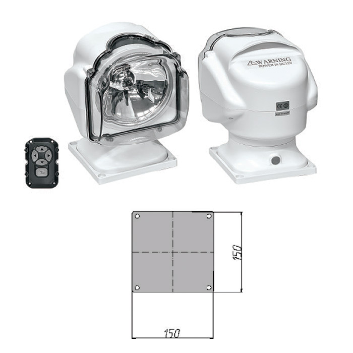 Прожектор стационарный галогеновый проводной пульт ДУ, серия 971, белый