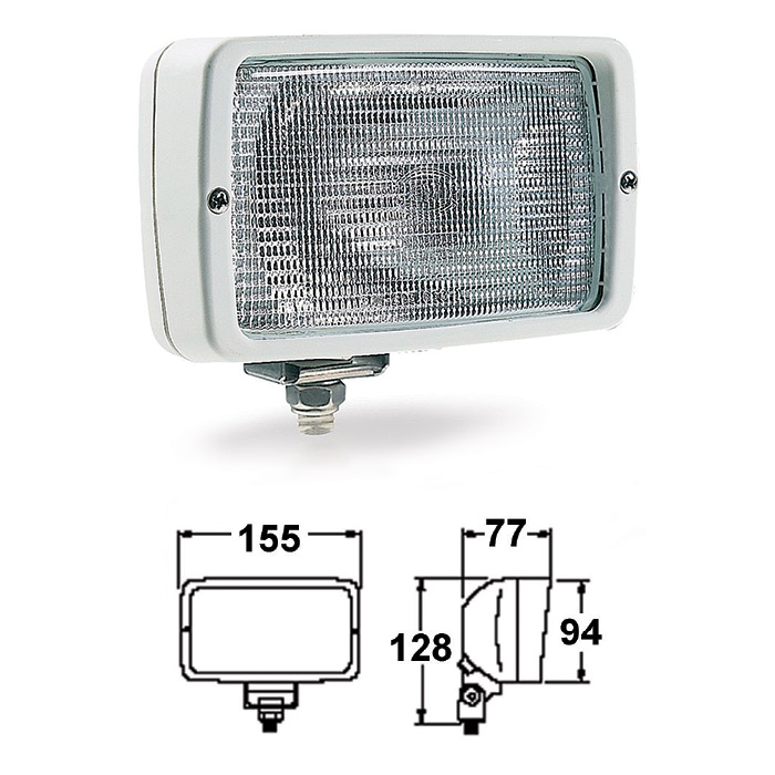 Прожектор палубный 1-ламповый 155х94х77 мм