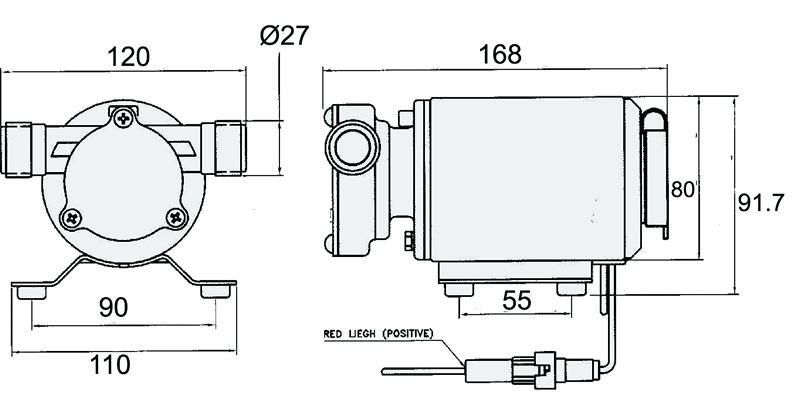 Насос водяной 400GPH, 168x120x97 мм, 12V, в комплекте