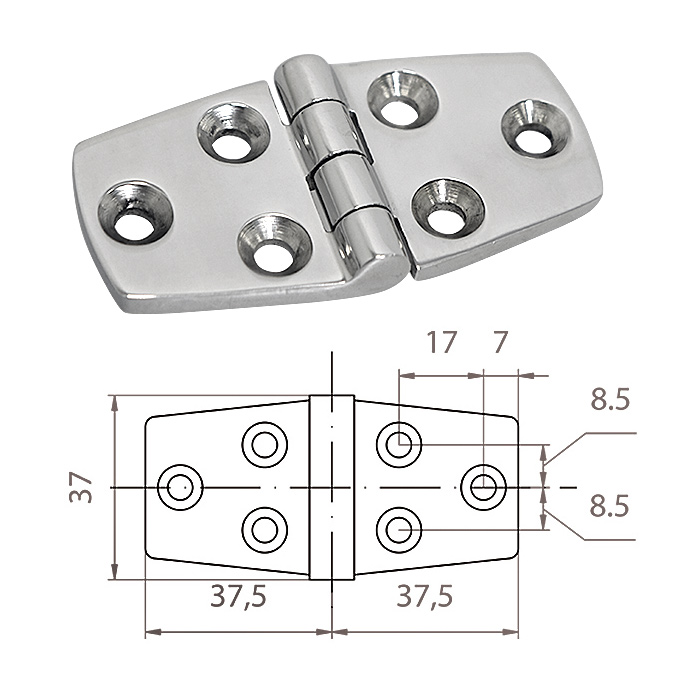 Петля трапецевидная 1-1/2"х3"