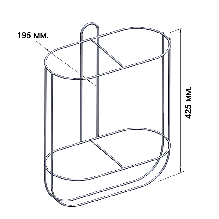 Корзина для 2-х кранцев прямая 195 мм.
