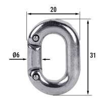 Звено ремонтное для цепи  6мм, нерж. сталь AISI316