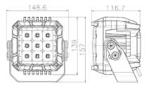 Прожектор светодиодный для ATV, 9х10W направленный свет OS-053 LED