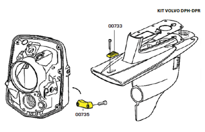 Комплект магниевых анодов для Volvo Penta DPH и DPR