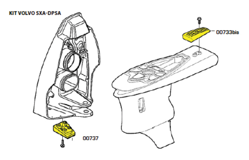 Комплект алюминиевых анодов для Volvo Penta SX