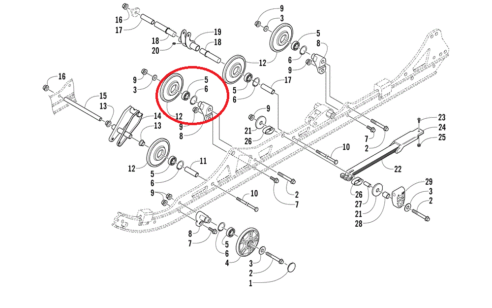 Ролик гусеницы Для Arctic Cat BearCat Z1\570хт 3604-807 (04-200-51-U\ 541-5031)
