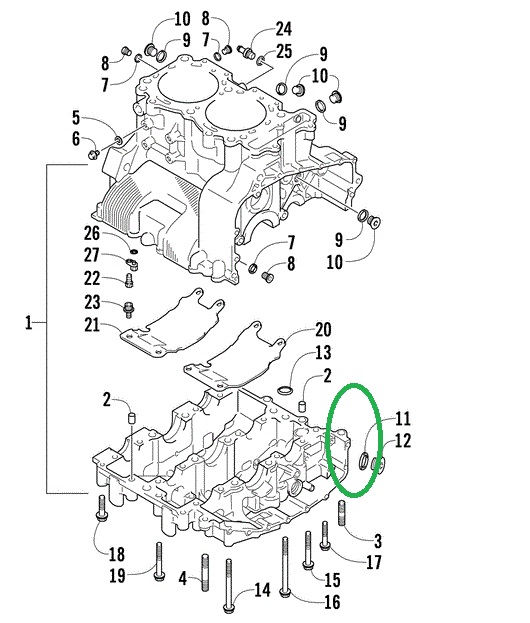 Прокладка сливной пробки Arctic Cat Z1 3403-106