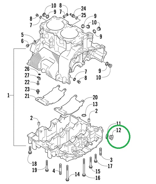 Сливная пробка Arctic Cat Z1 3007-085